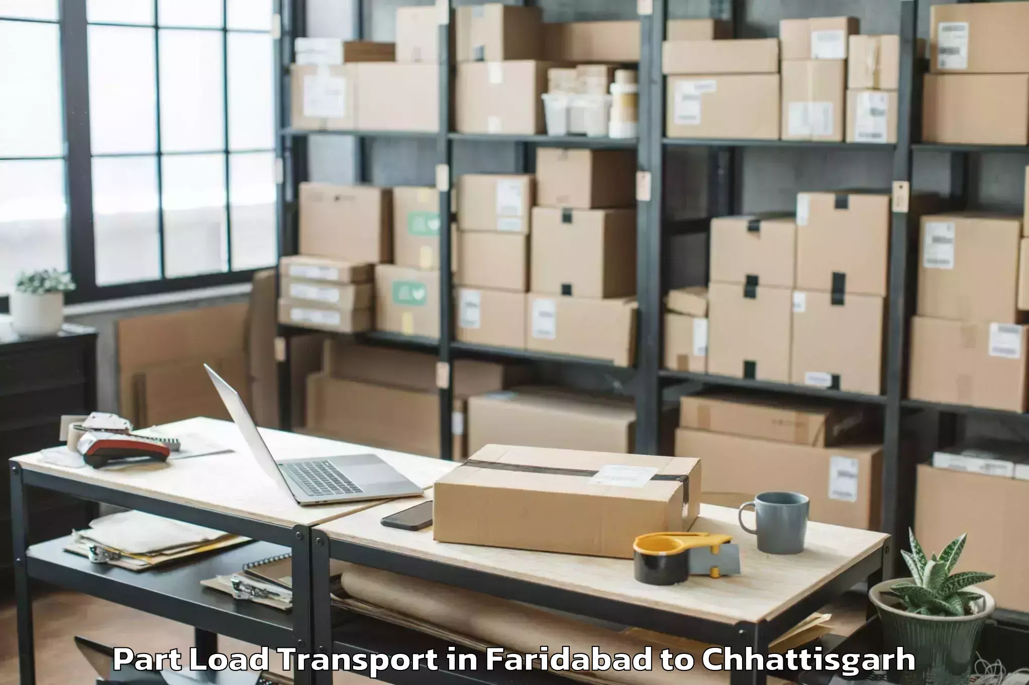 Professional Faridabad to Kawardha Part Load Transport